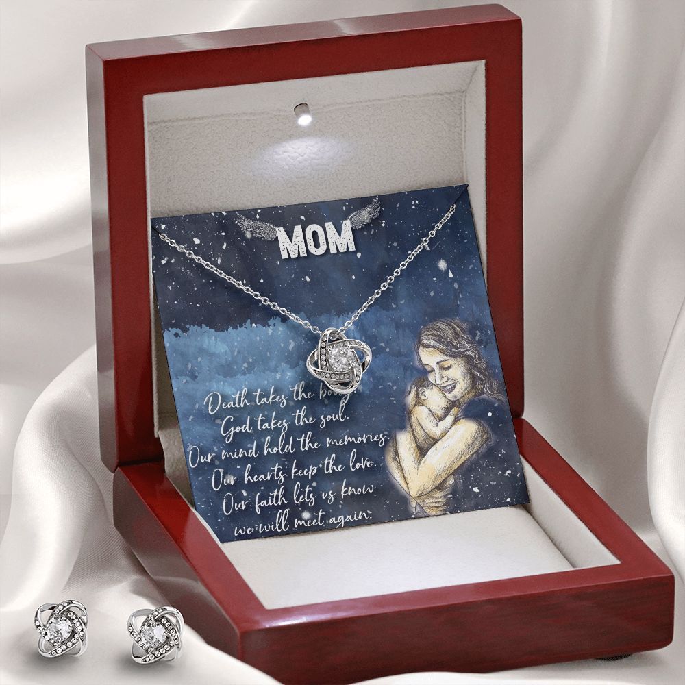 Remembering Mom Love Knot Earring & Necklace Set