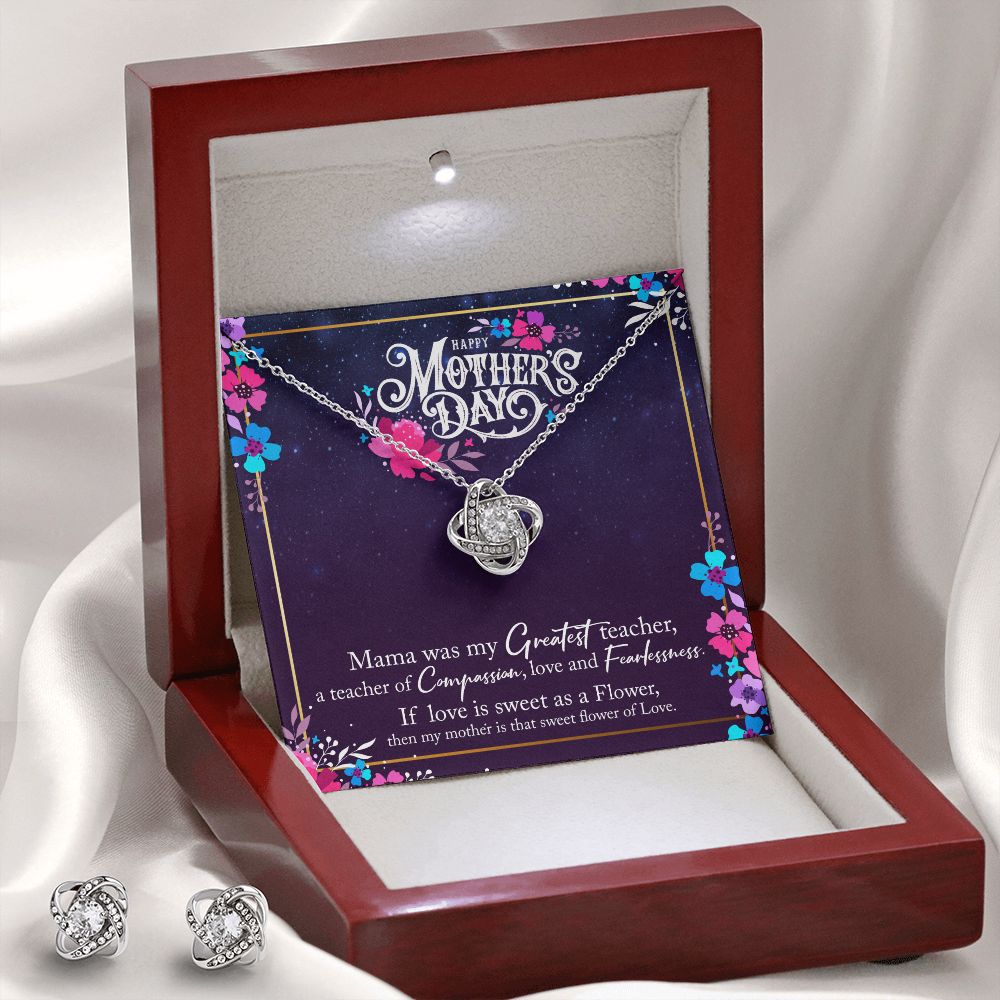 Happy Mothers Day, Mama was my Greatest Love Knot Earring & Necklace Set