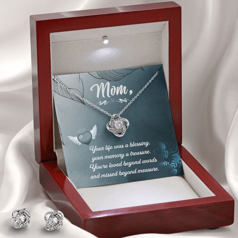 Your life was a Love Knot Earring & Necklace Set