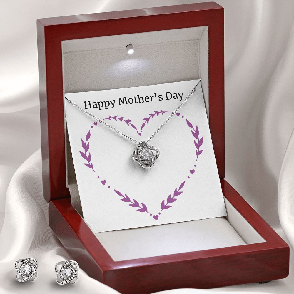 mothersdayitem-04(1) Love Knot Earring & Necklace Set
