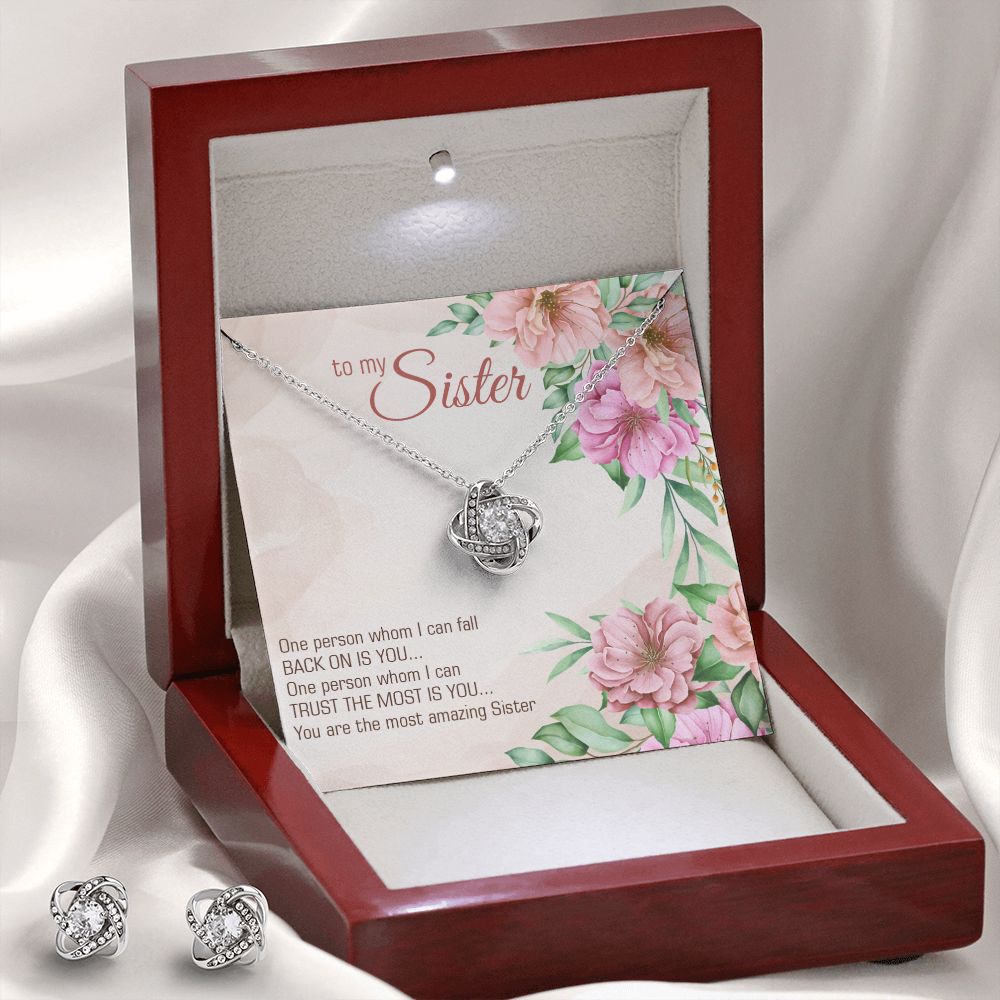 Sister Love Knot Earring & Necklace Set