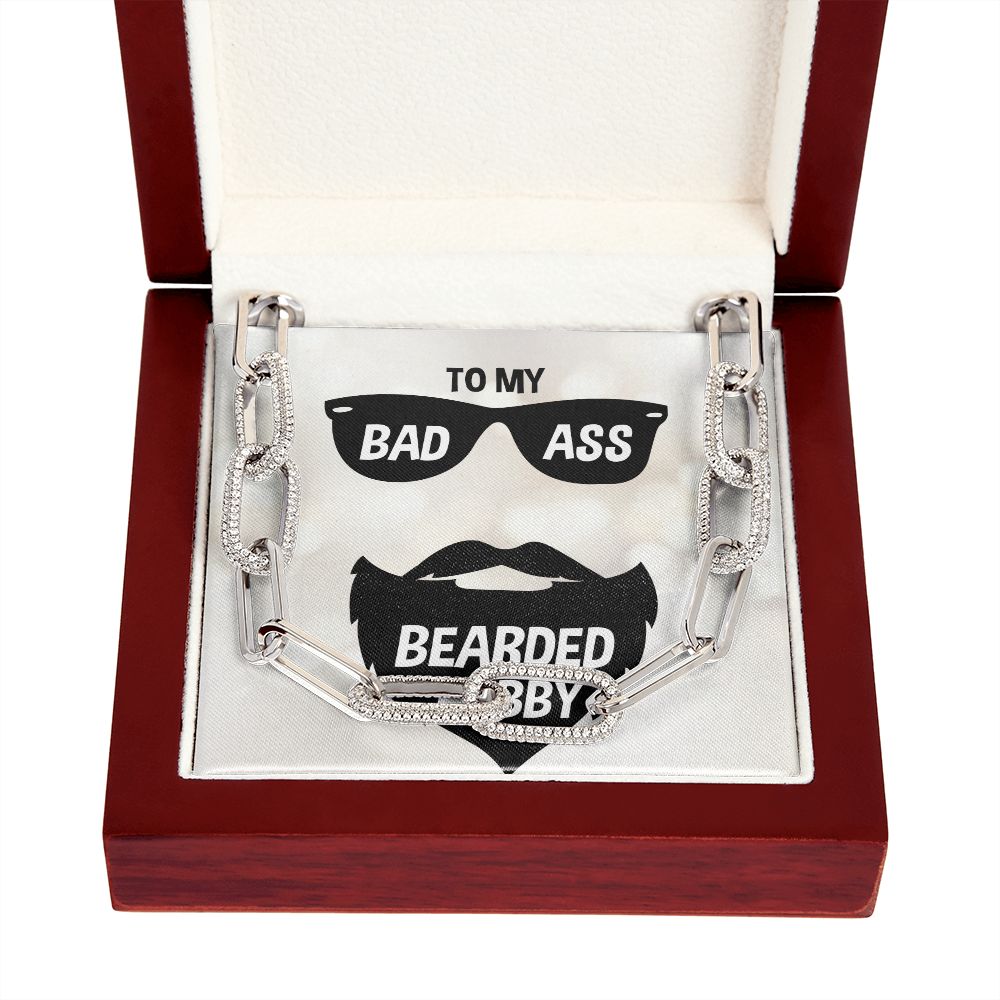 To My Bad Ass Bearded Hubby Forever Linked Men Necklace