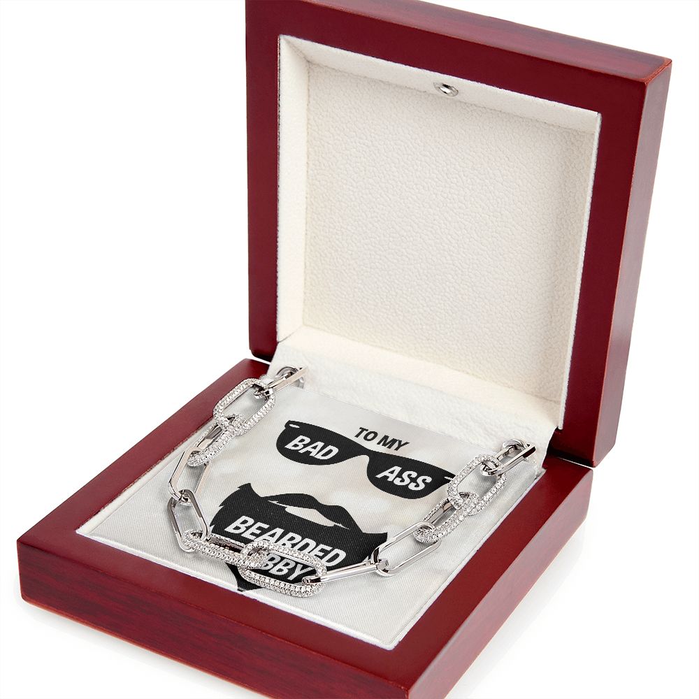 To My Bad Ass Bearded Hubby Forever Linked Men Necklace