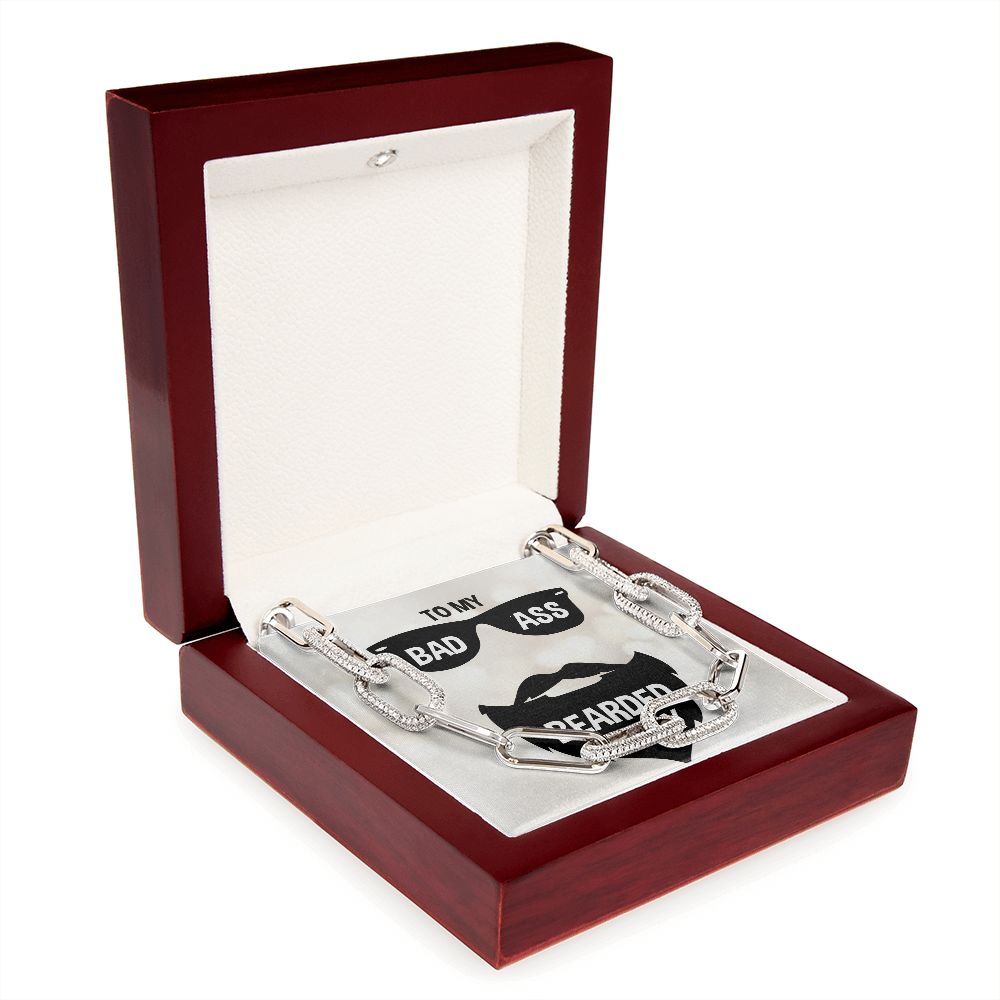 To My Bad Ass Bearded Hubby Forever Linked Men Necklace