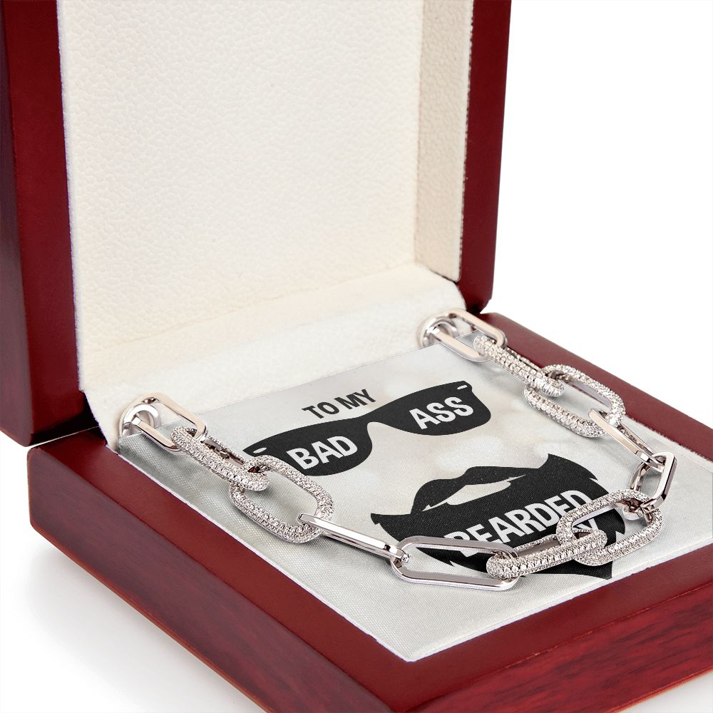 To My Bad Ass Bearded Hubby Forever Linked Men Necklace
