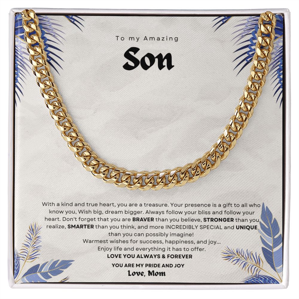 To My Amazing Son Cuban Link Chain For Him