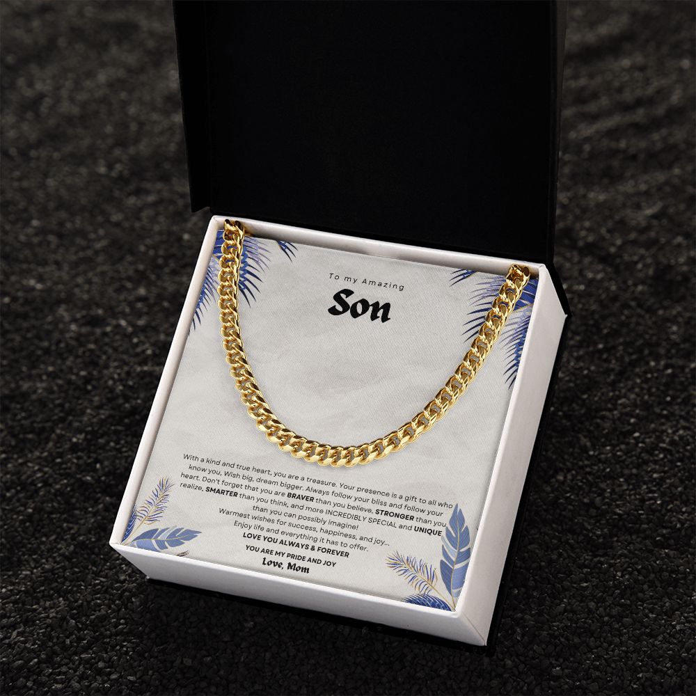 To My Amazing Son Cuban Link Chain For Him