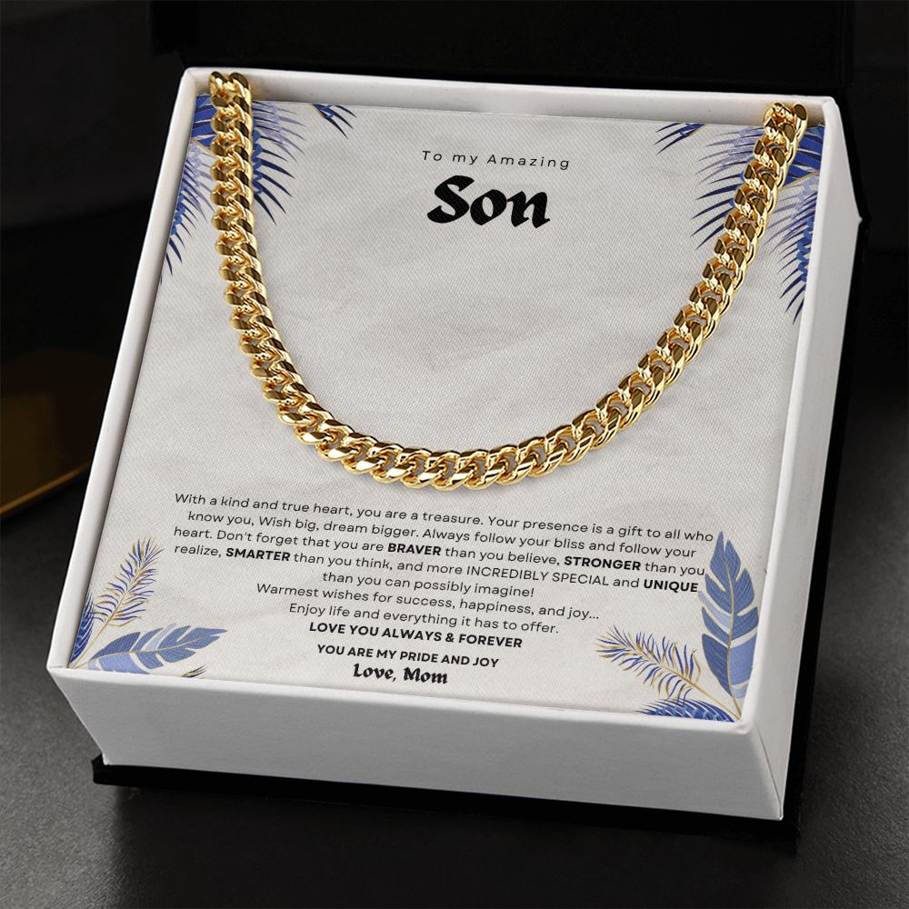 To My Amazing Son Cuban Link Chain For Him
