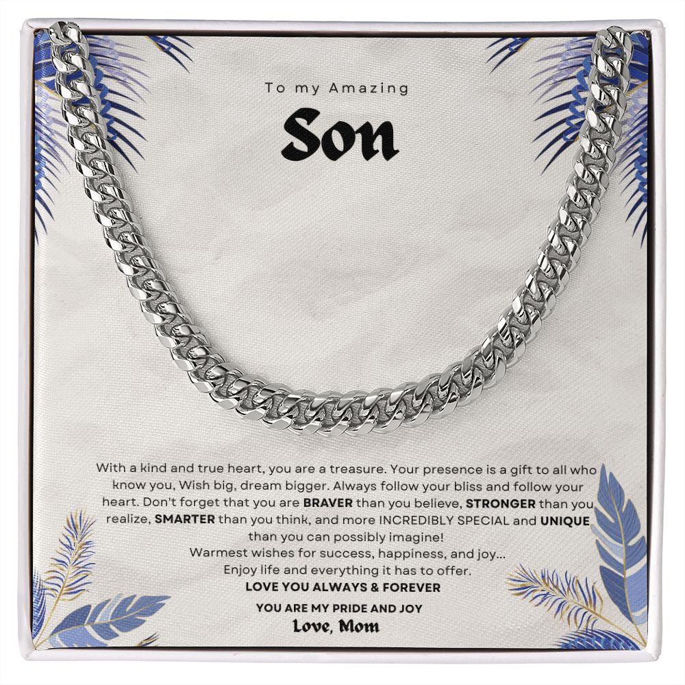 To My Amazing Son Cuban Link Chain For Him