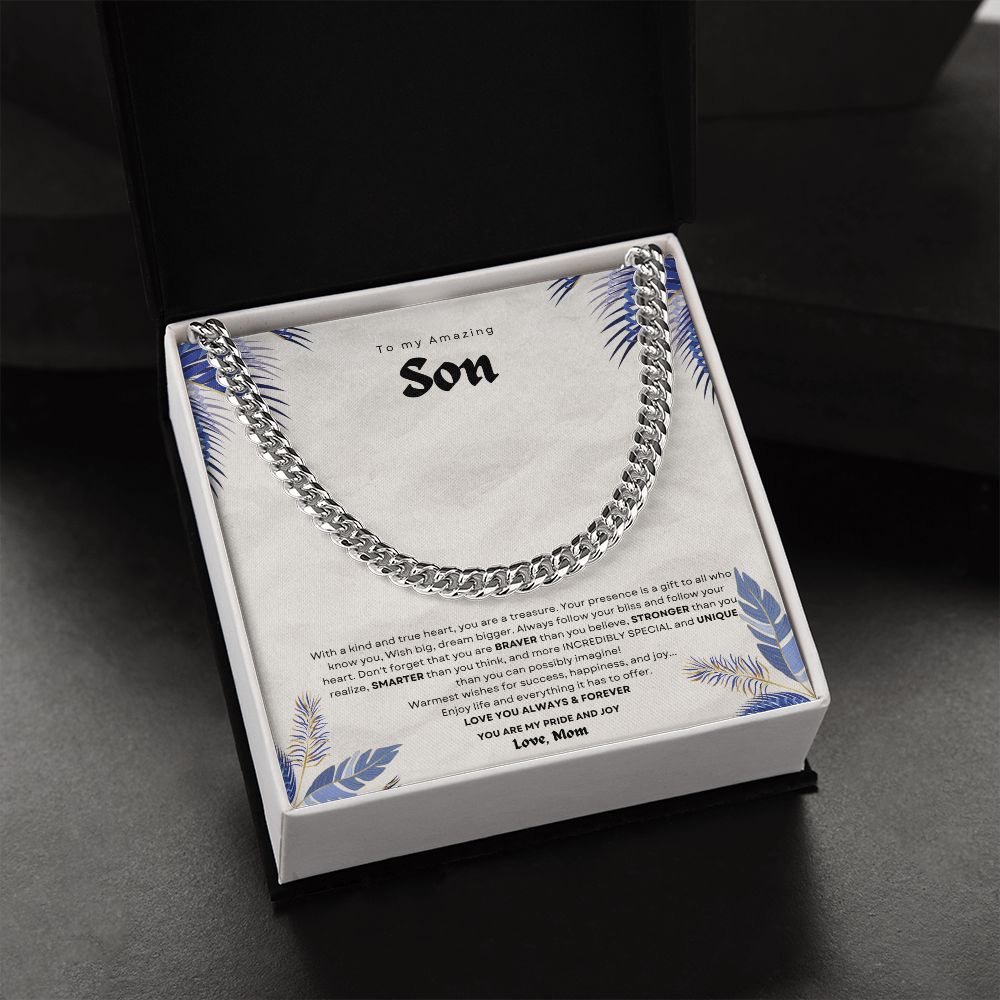 To My Amazing Son Cuban Link Chain For Him
