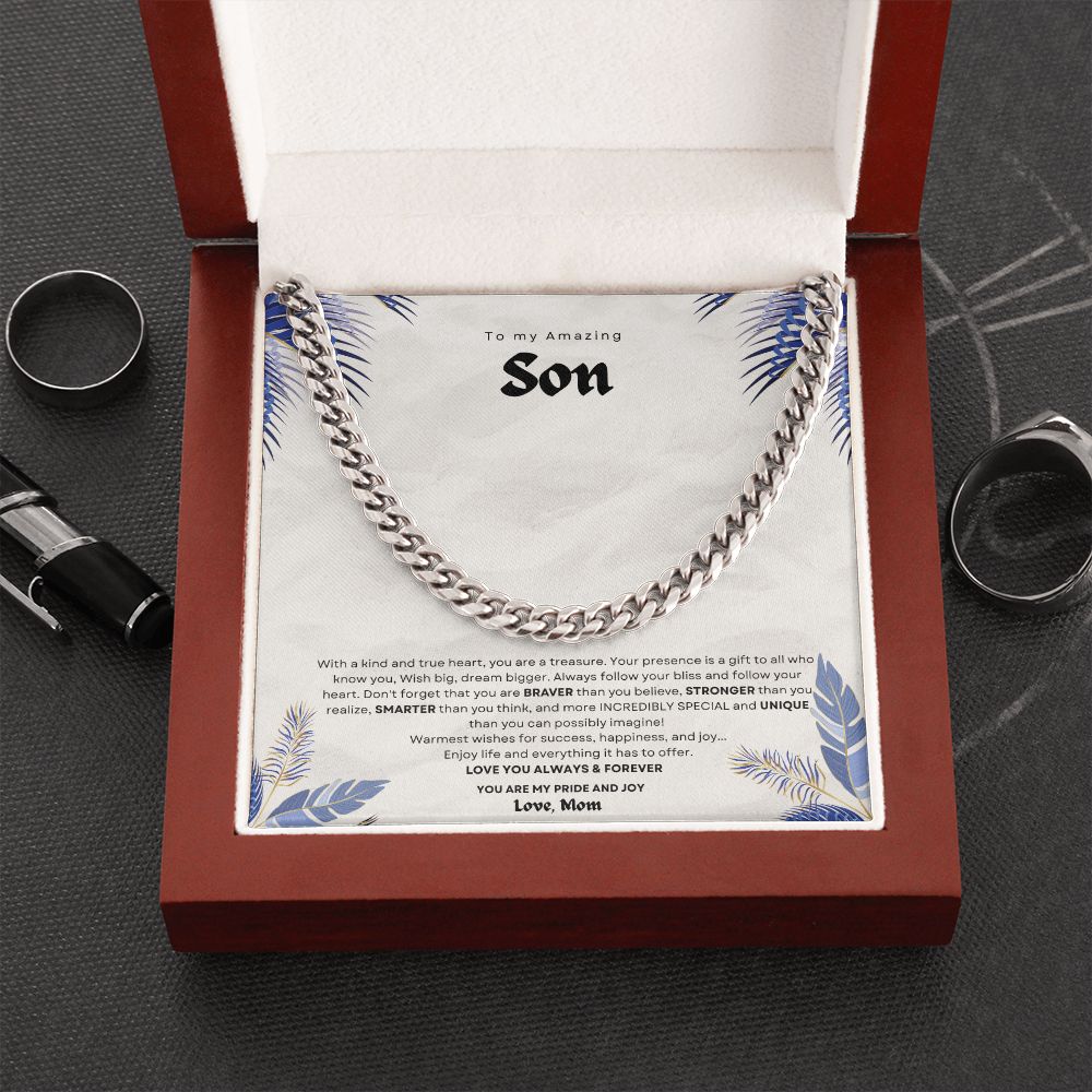 To My Amazing Son Cuban Link Chain For Him