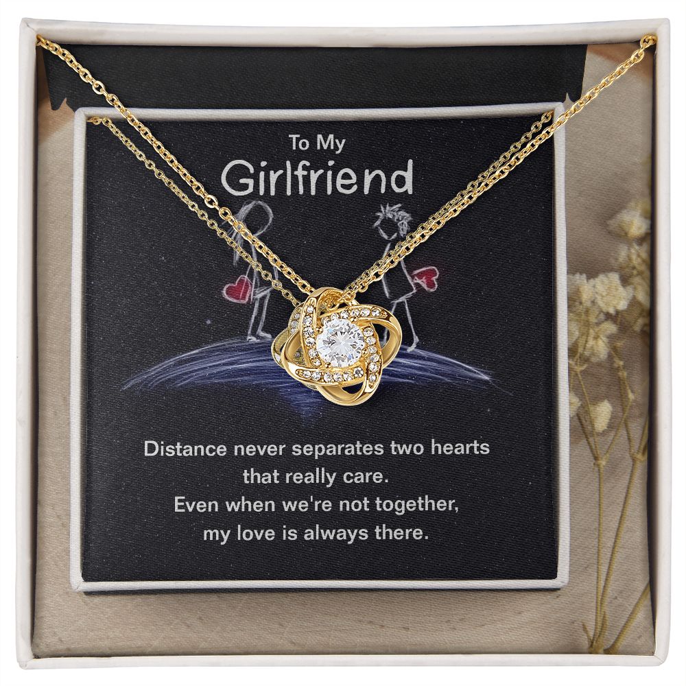 To My Girlfriend beautiful Love Knot Necklace. Valentine's Day Jewelry