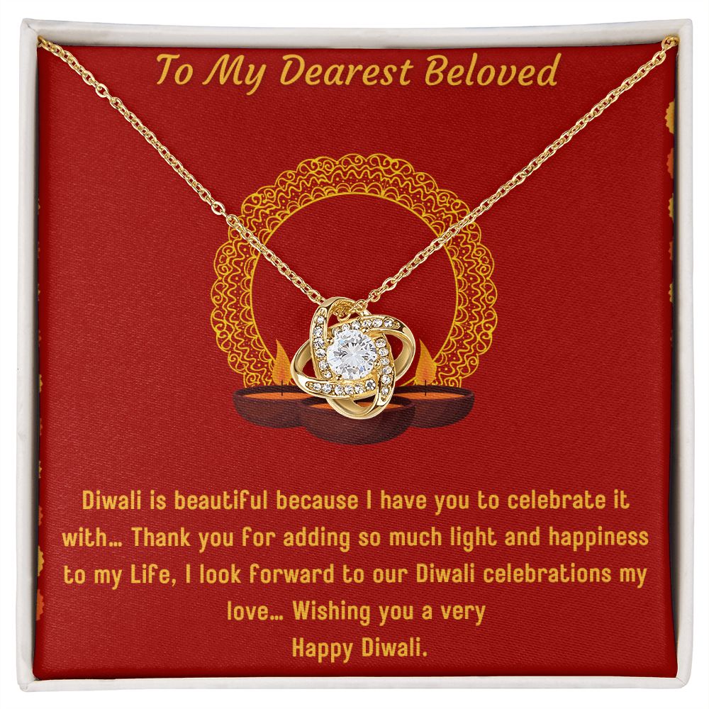 TO MY DEAREST BELOVED LOVE KNOT NECKLACE DIWALI SET