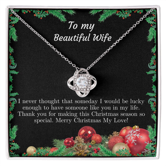 To My Beautiful Wife Merry Christmas My Love Necklace
