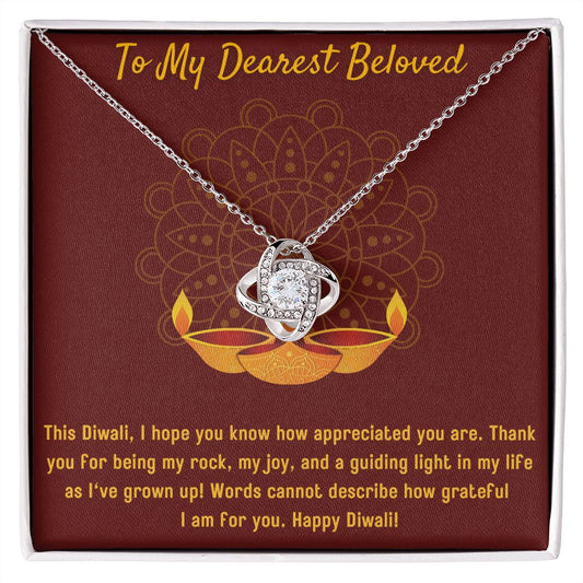 To MY Beloved Love Knot Necklace Diwali Necklace set