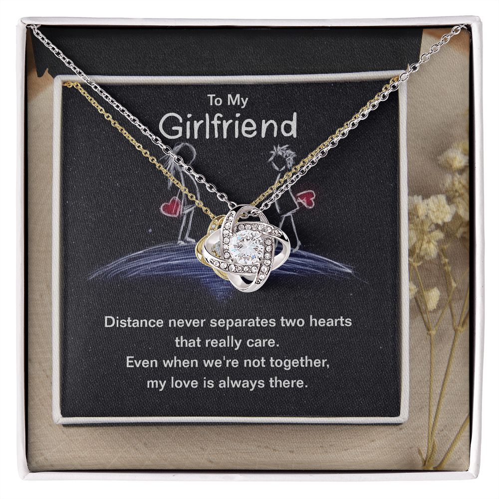 To My Girlfriend beautiful Love Knot Necklace. Valentine's Day Jewelry