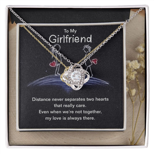 To My Girlfriend beautiful Love Knot Necklace. Valentine's Day Jewelry