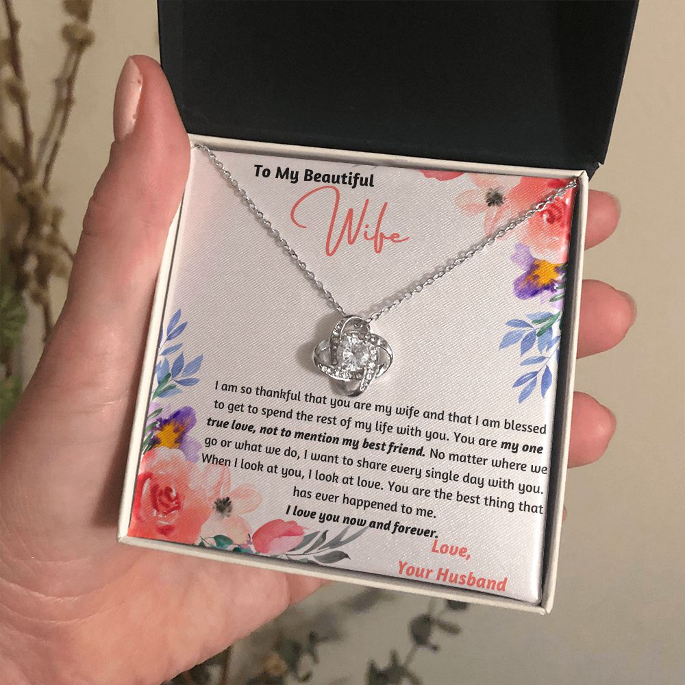 Holiday Special! To My Beautiful Wife One True Love Knot Necklace Set