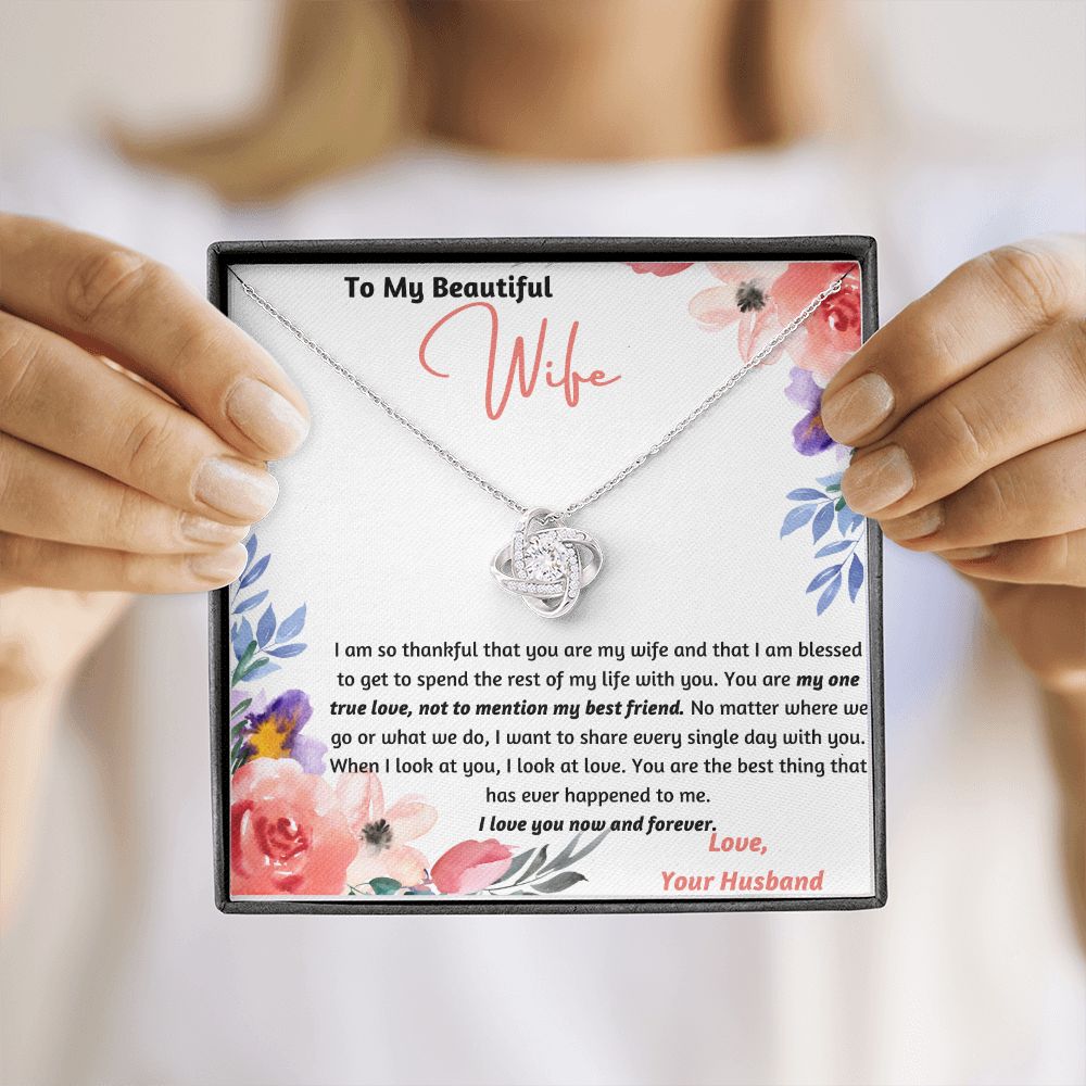 Holiday Special! To My Beautiful Wife One True Love Knot Necklace Set