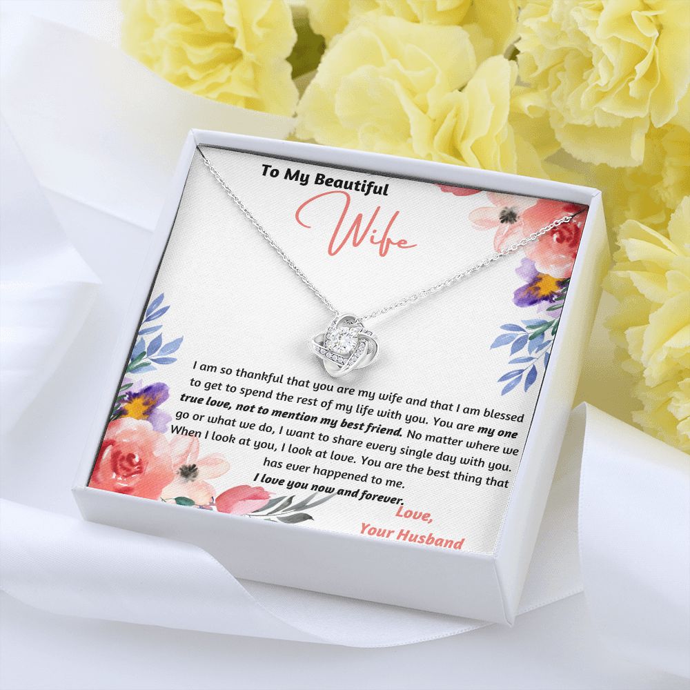 Holiday Special! To My Beautiful Wife One True Love Knot Necklace Set