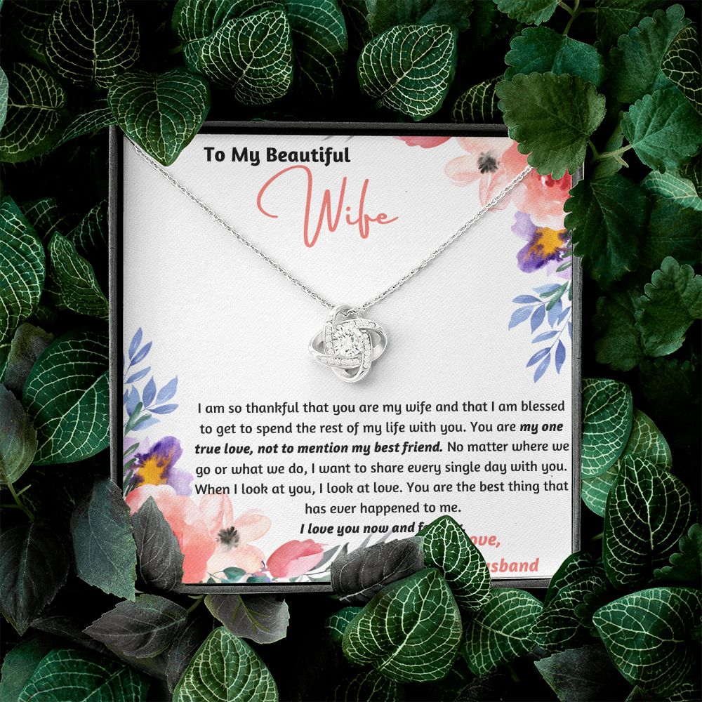 Holiday Special! To My Beautiful Wife One True Love Knot Necklace Set