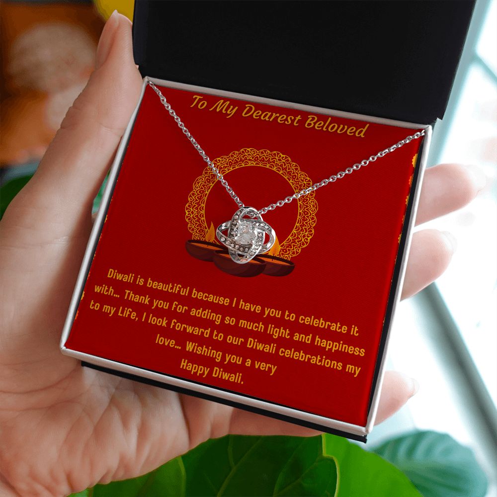TO MY DEAREST BELOVED LOVE KNOT NECKLACE DIWALI SET