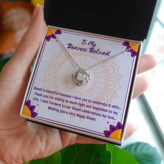 To my Beloved Love Knot Necklace Diwali set