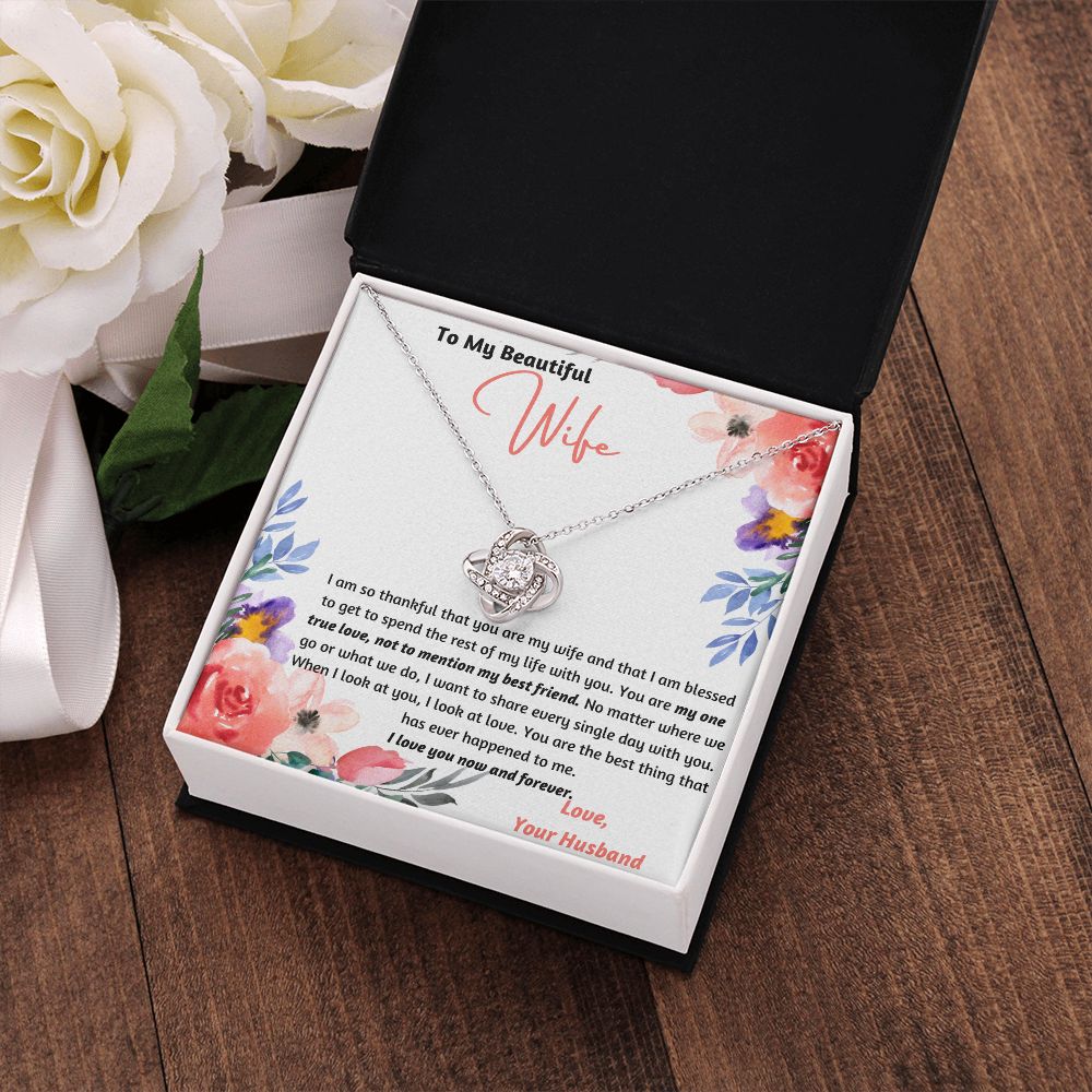 Holiday Special! To My Beautiful Wife One True Love Knot Necklace Set