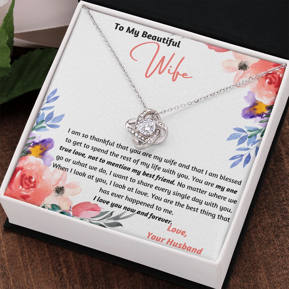 Holiday Special! To My Beautiful Wife One True Love Knot Necklace Set