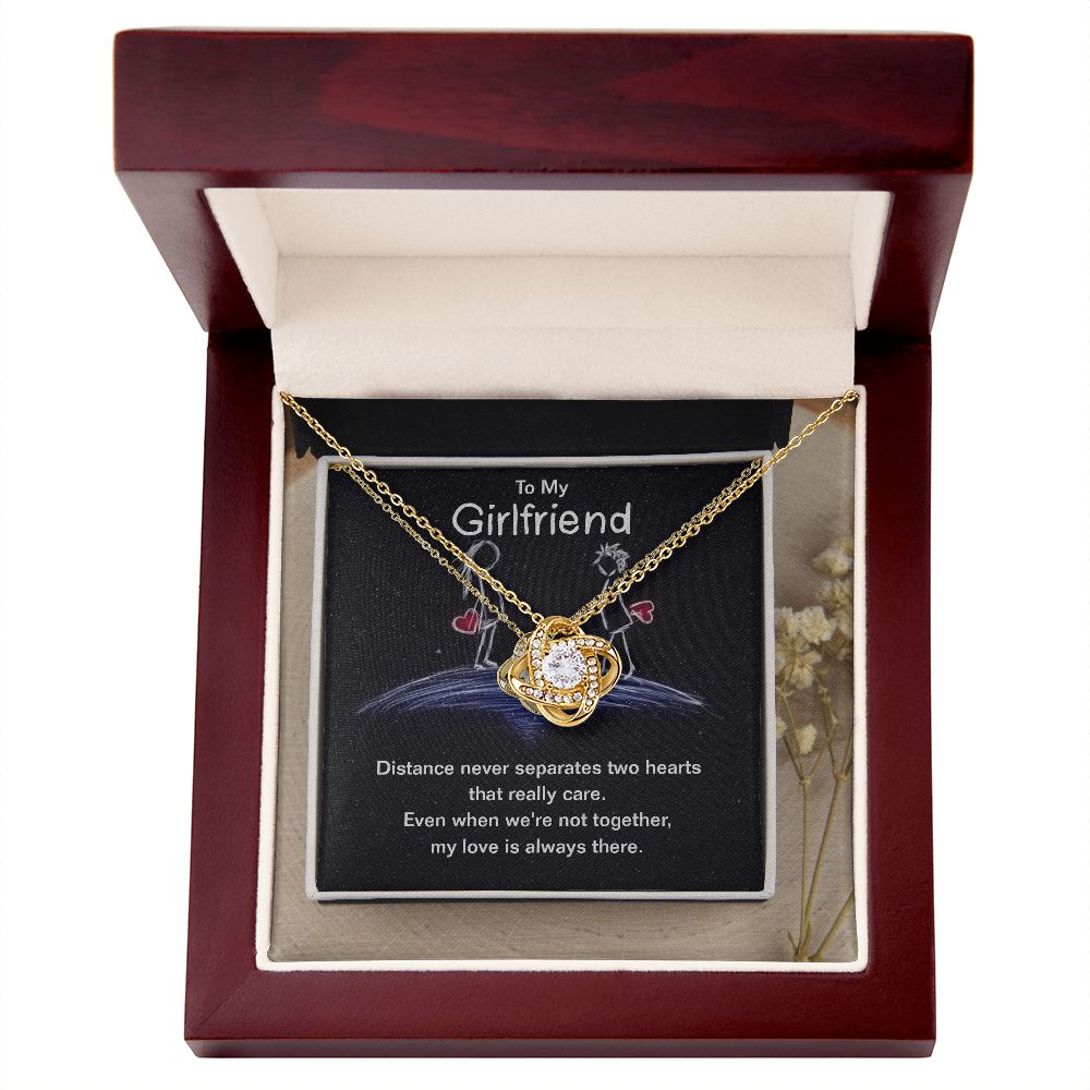 To My Girlfriend beautiful Love Knot Necklace. Valentine's Day Jewelry