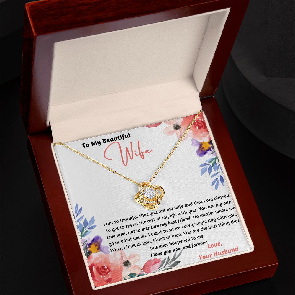 Holiday Special! To My Beautiful Wife One True Love Knot Necklace Set
