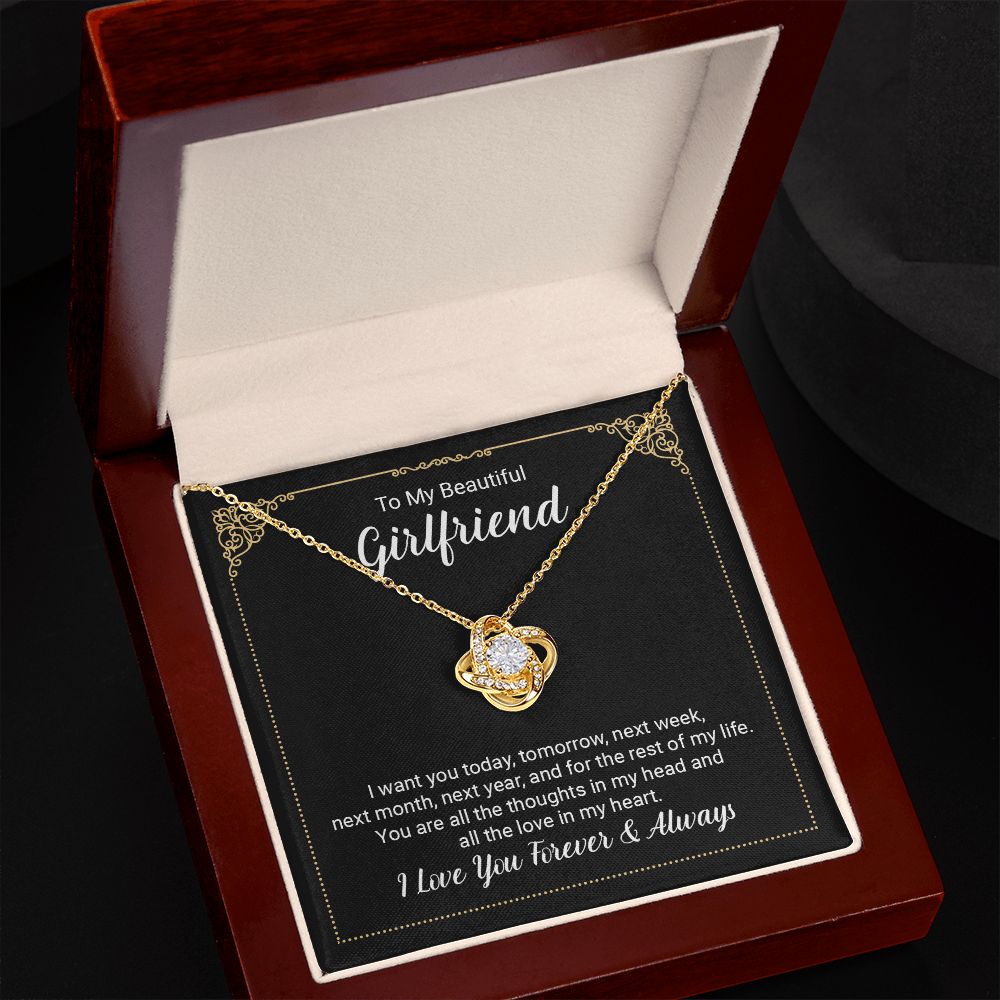 To My Beautiful Girlfriend. Love Knot Necklace, Valentine's day Sale Jewelry