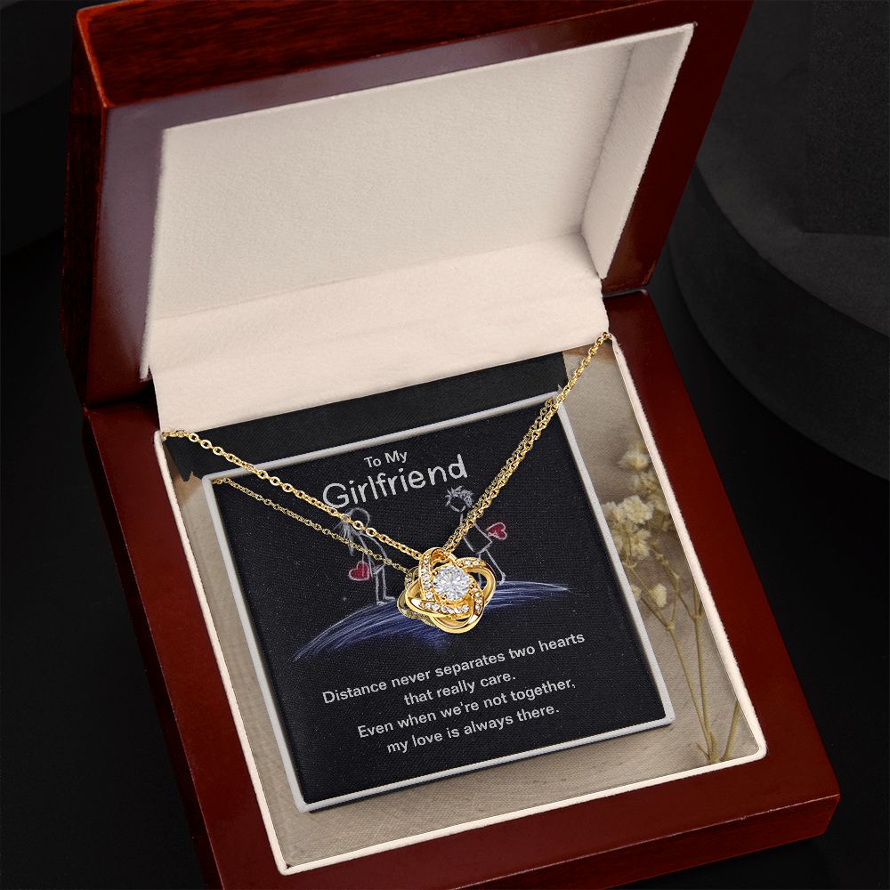 To My Girlfriend beautiful Love Knot Necklace. Valentine's Day Jewelry
