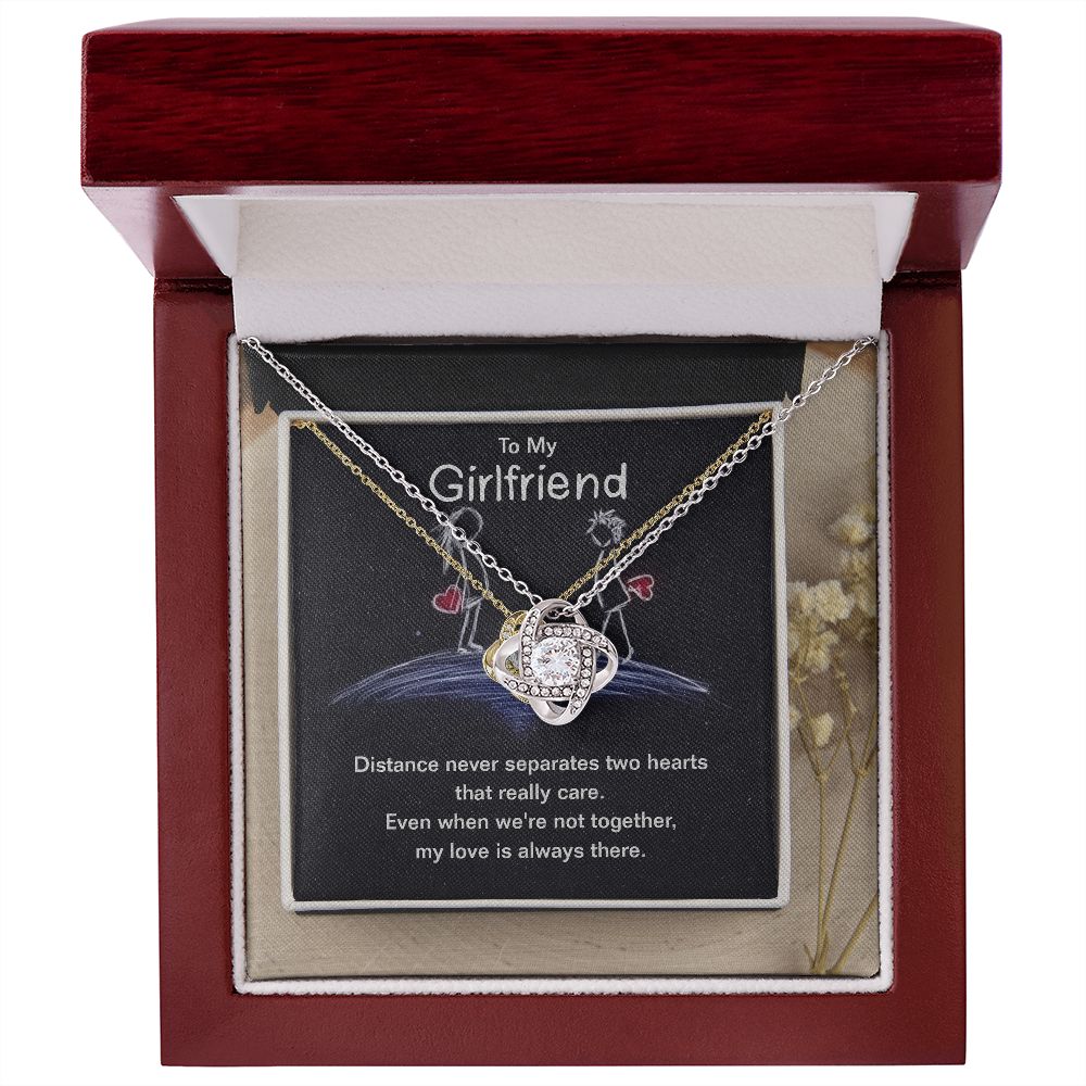 To My Girlfriend beautiful Love Knot Necklace. Valentine's Day Jewelry