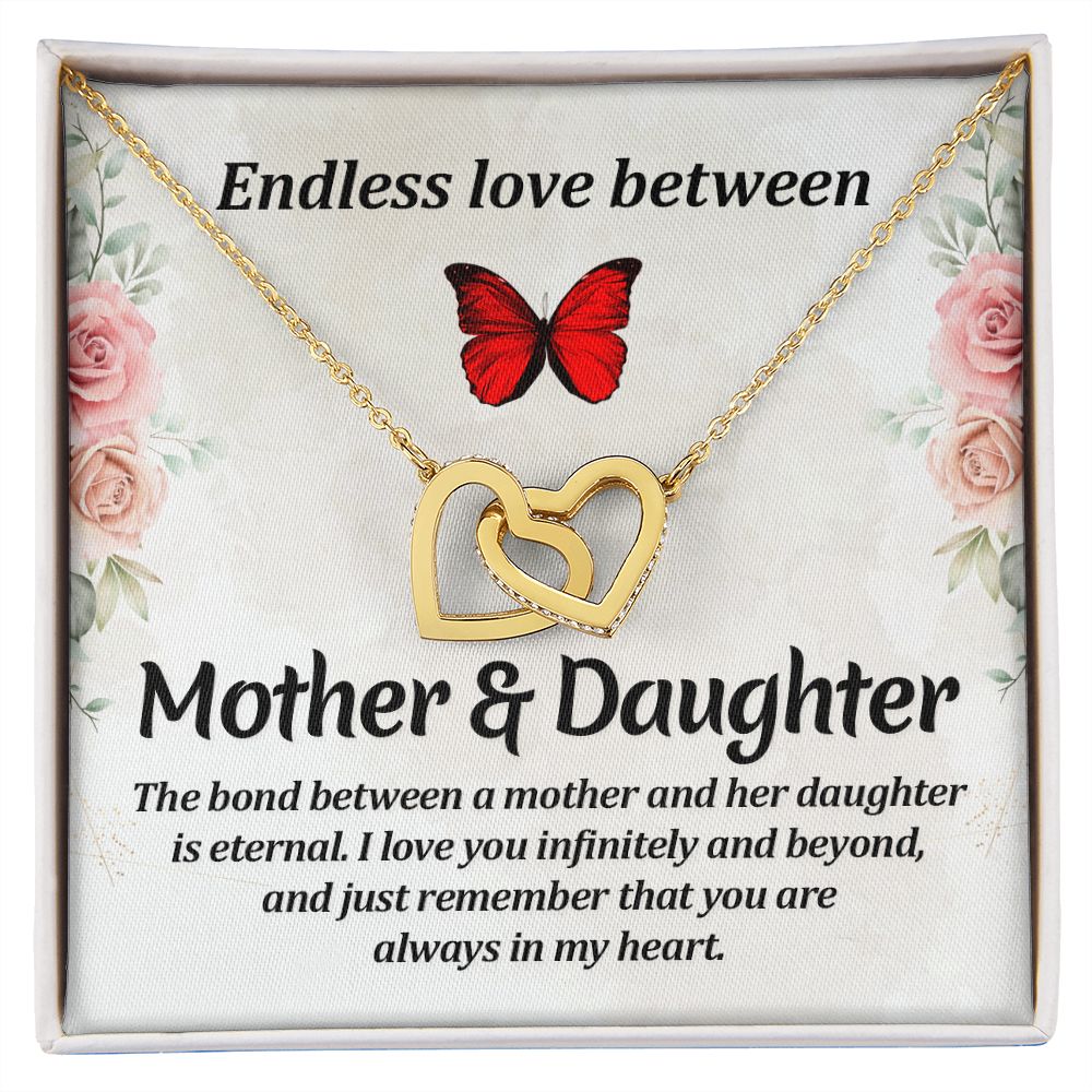 Endless love between mother and daughter Interlocking Hearts necklace template