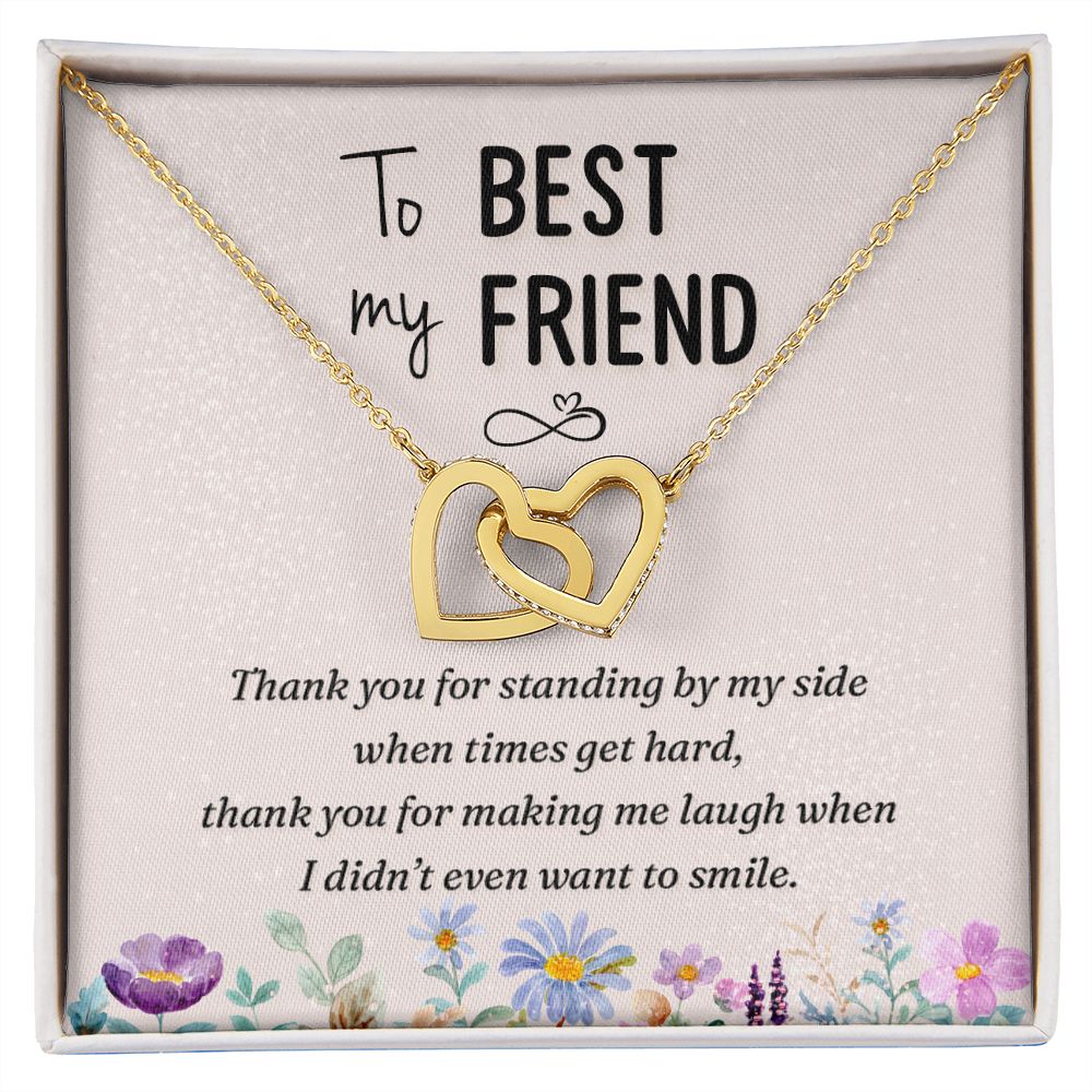 To my best friend-Thank you Interlocking Hearts necklace template