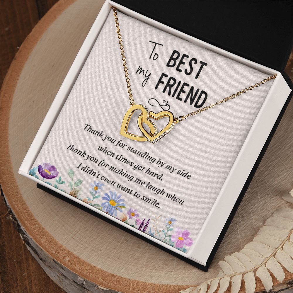 To my best friend-Thank you Interlocking Hearts necklace template