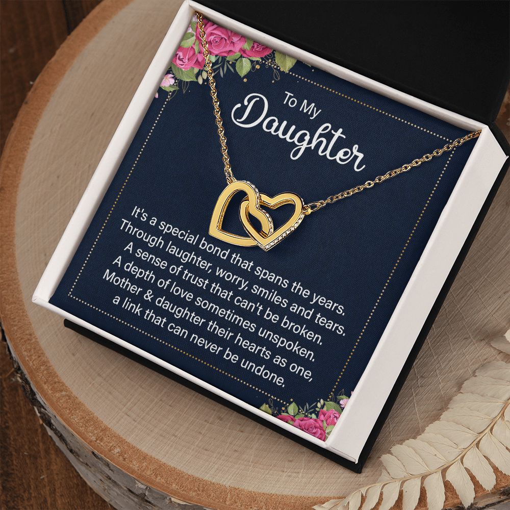 To my daughter - it's a special bond Interlocking Hearts necklace