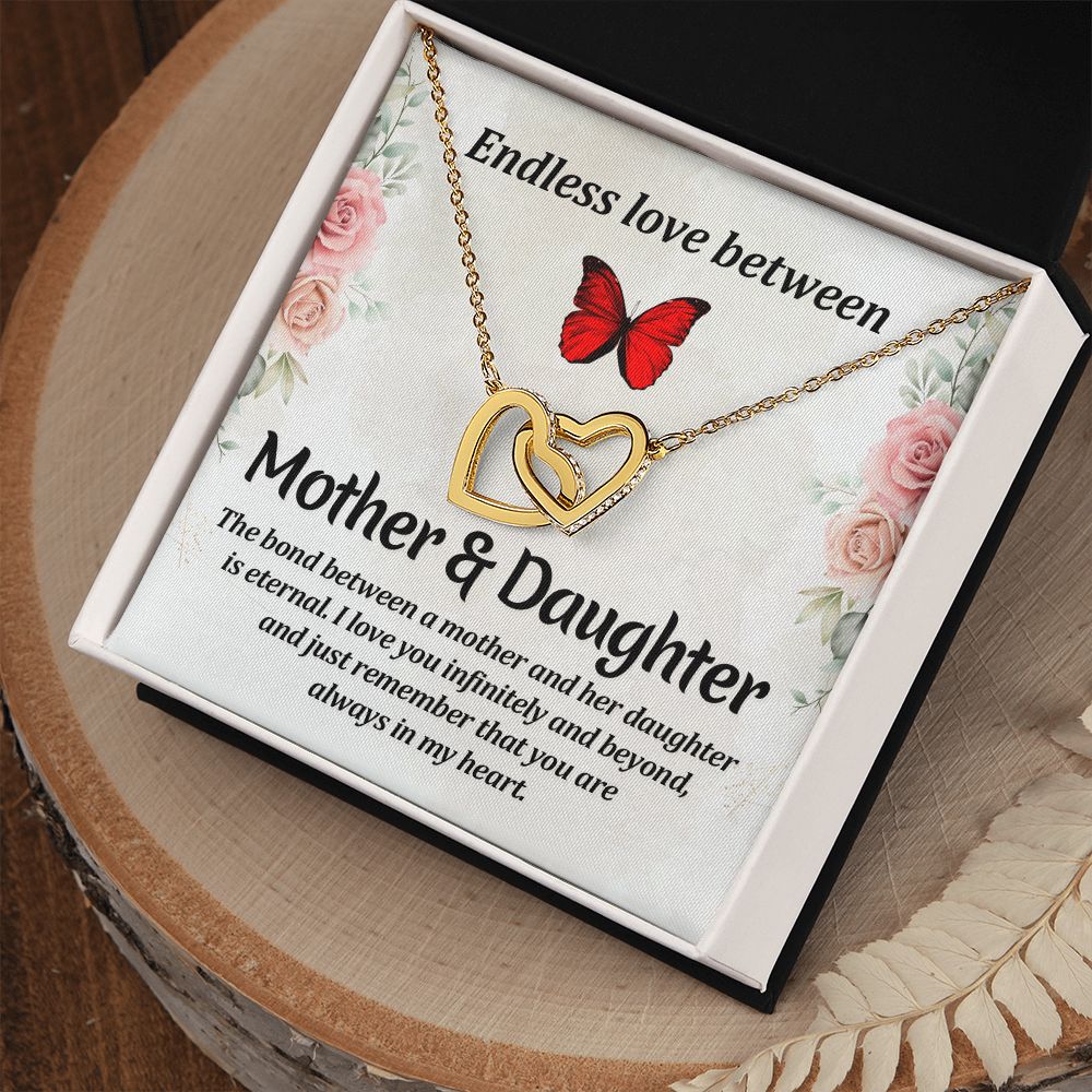 Endless love between mother and daughter Interlocking Hearts necklace template