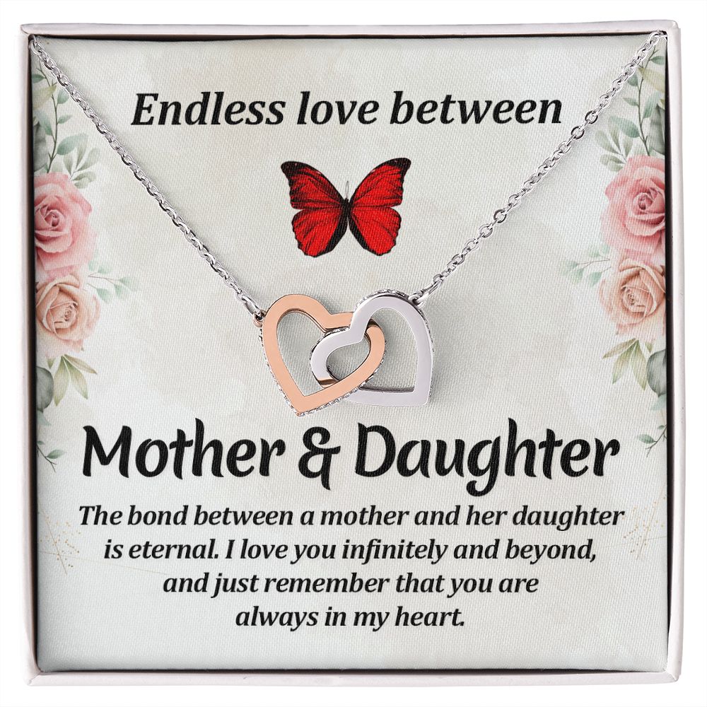 Endless love between mother and daughter Interlocking Hearts necklace template