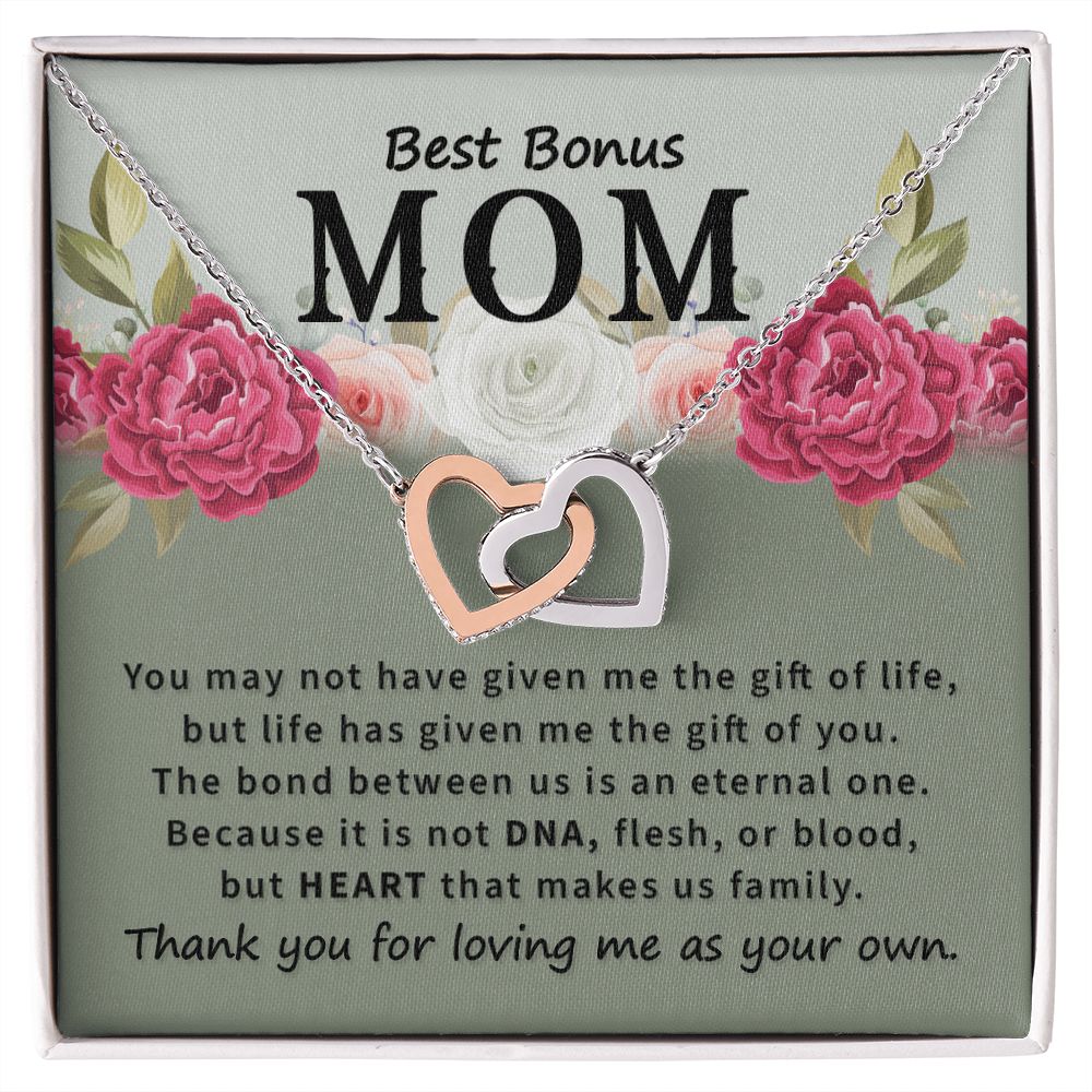 Best bonus mom- Interlocking Hearts necklace