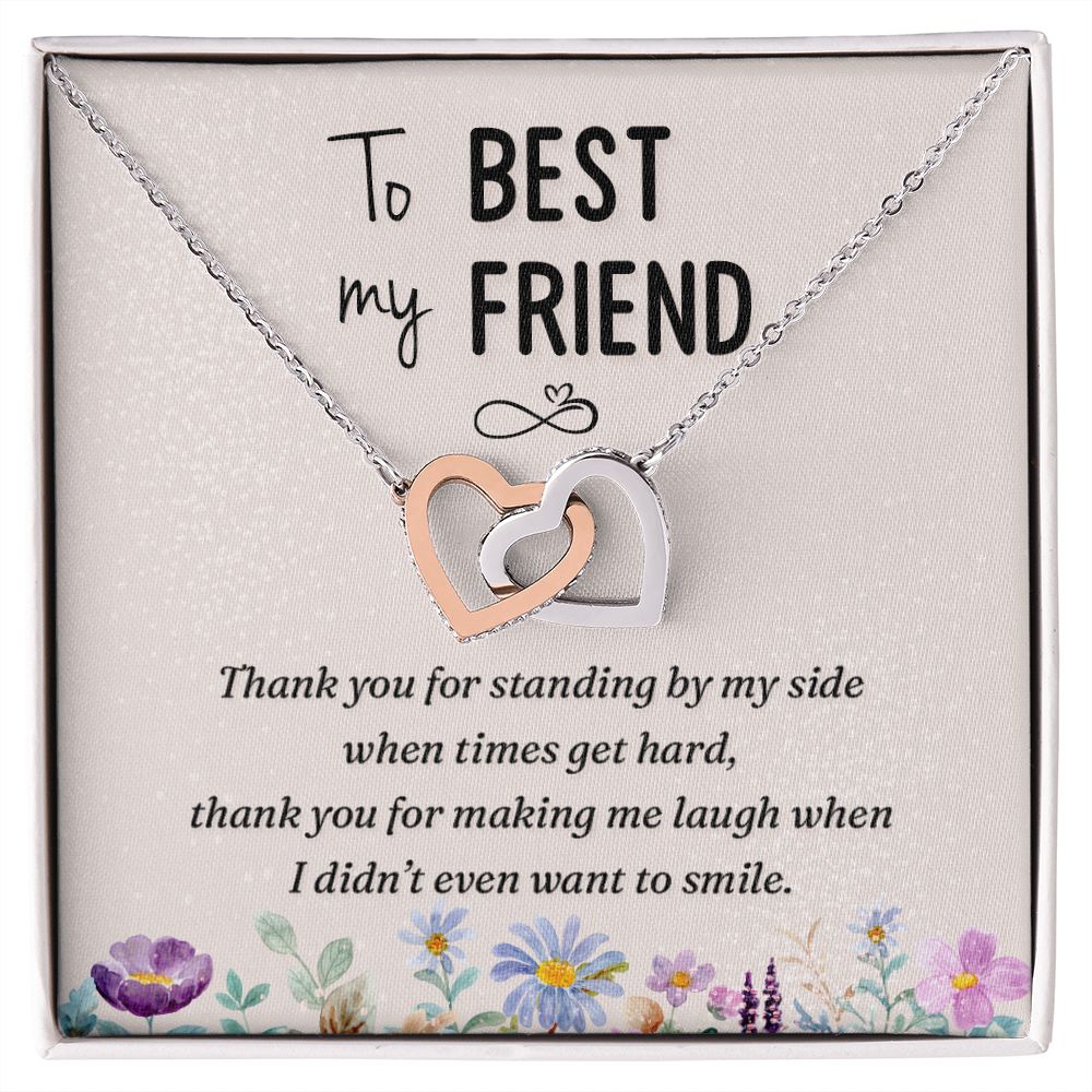 To my best friend-Thank you Interlocking Hearts necklace template
