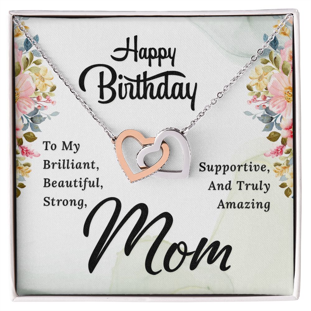 Happy Birthday Mom. Interlocking Hearts necklace template