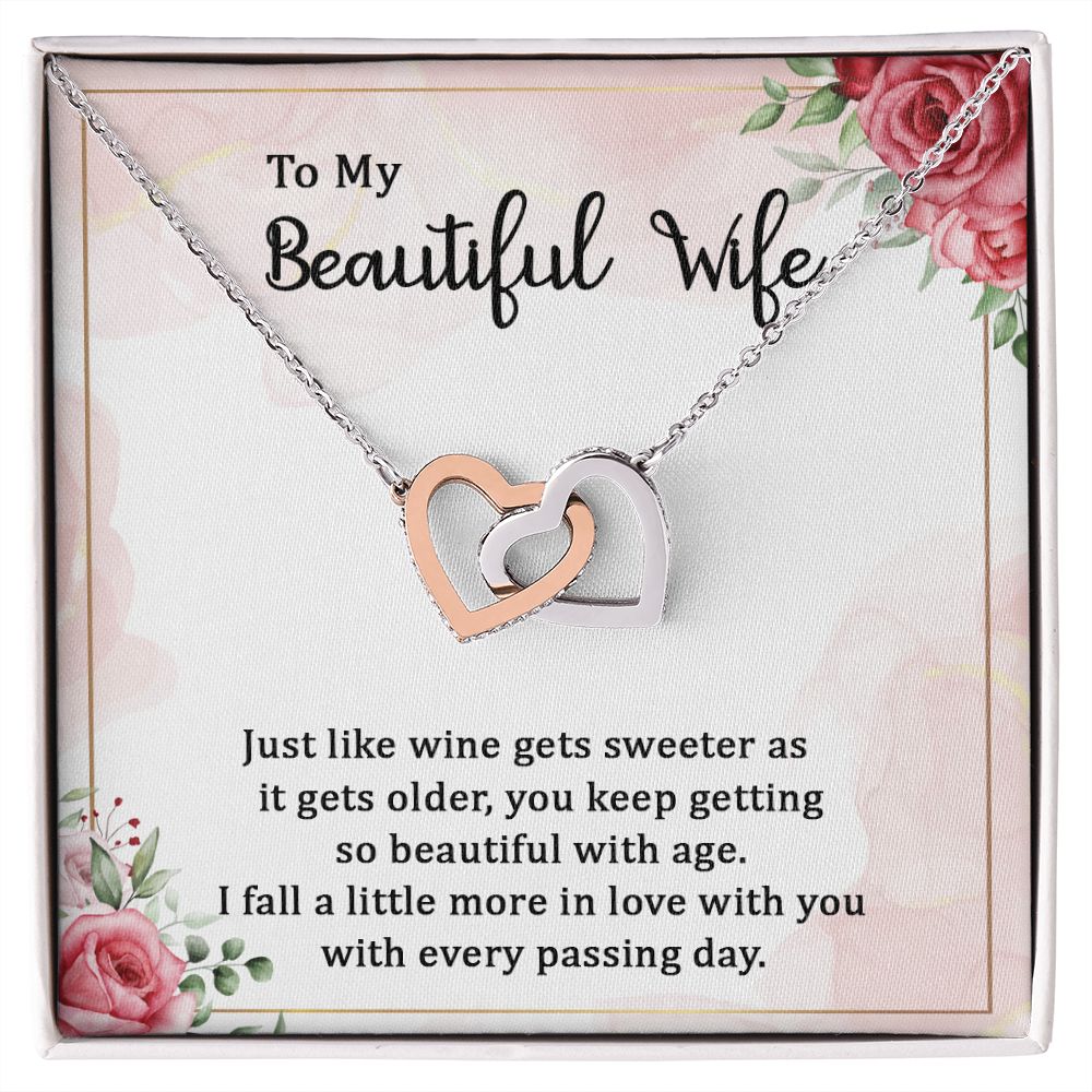 To my beautiful wife  Interlocking Hearts necklace