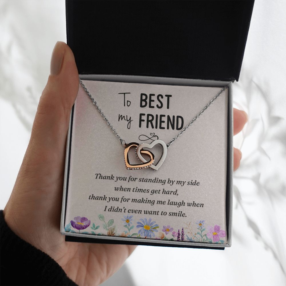 To my best friend-Thank you Interlocking Hearts necklace template