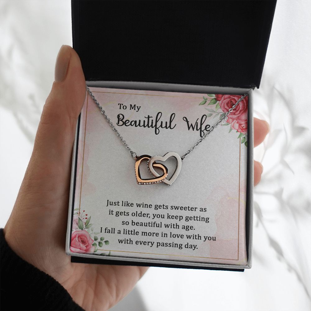 To my beautiful wife  Interlocking Hearts necklace