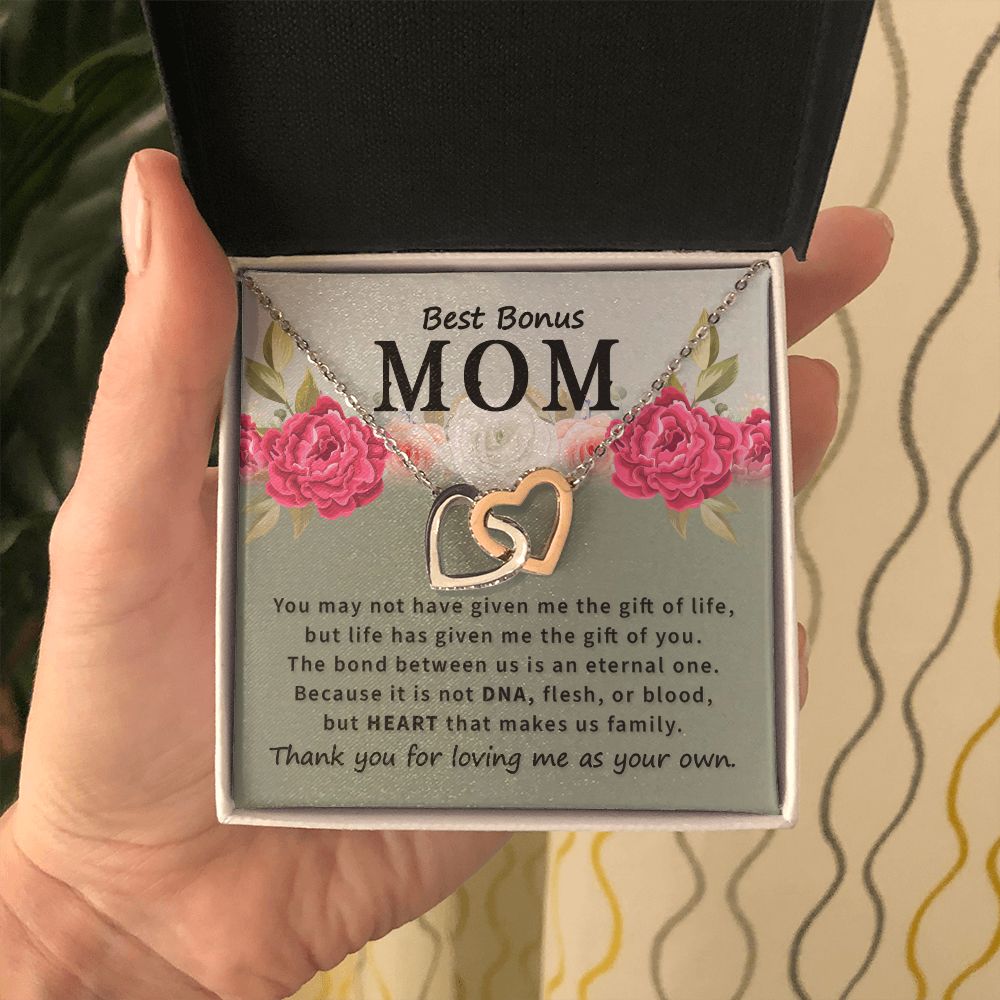 Best bonus mom- Interlocking Hearts necklace