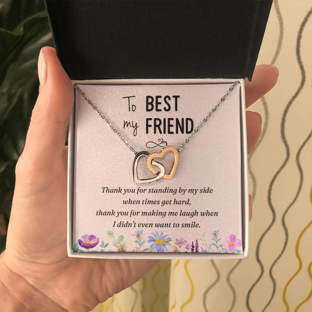 To my best friend-Thank you Interlocking Hearts necklace template