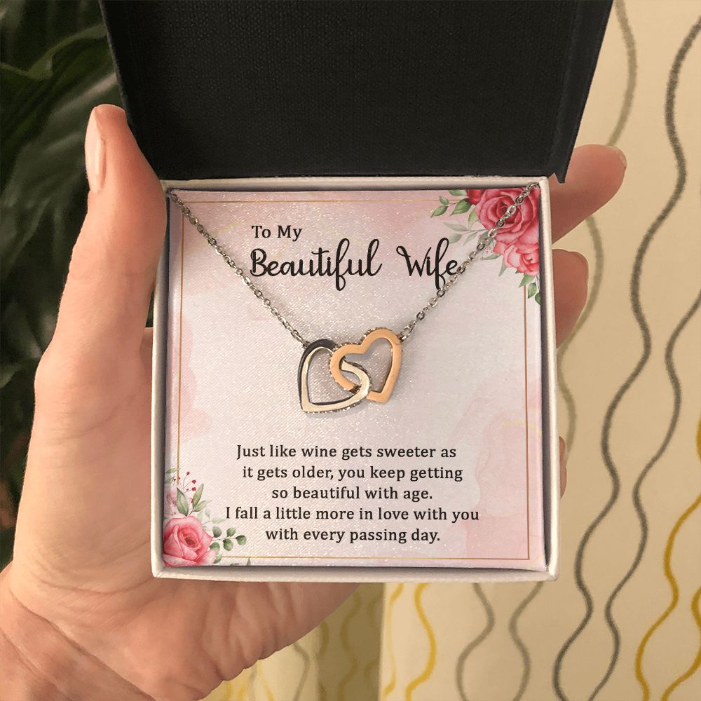 To my beautiful wife  Interlocking Hearts necklace