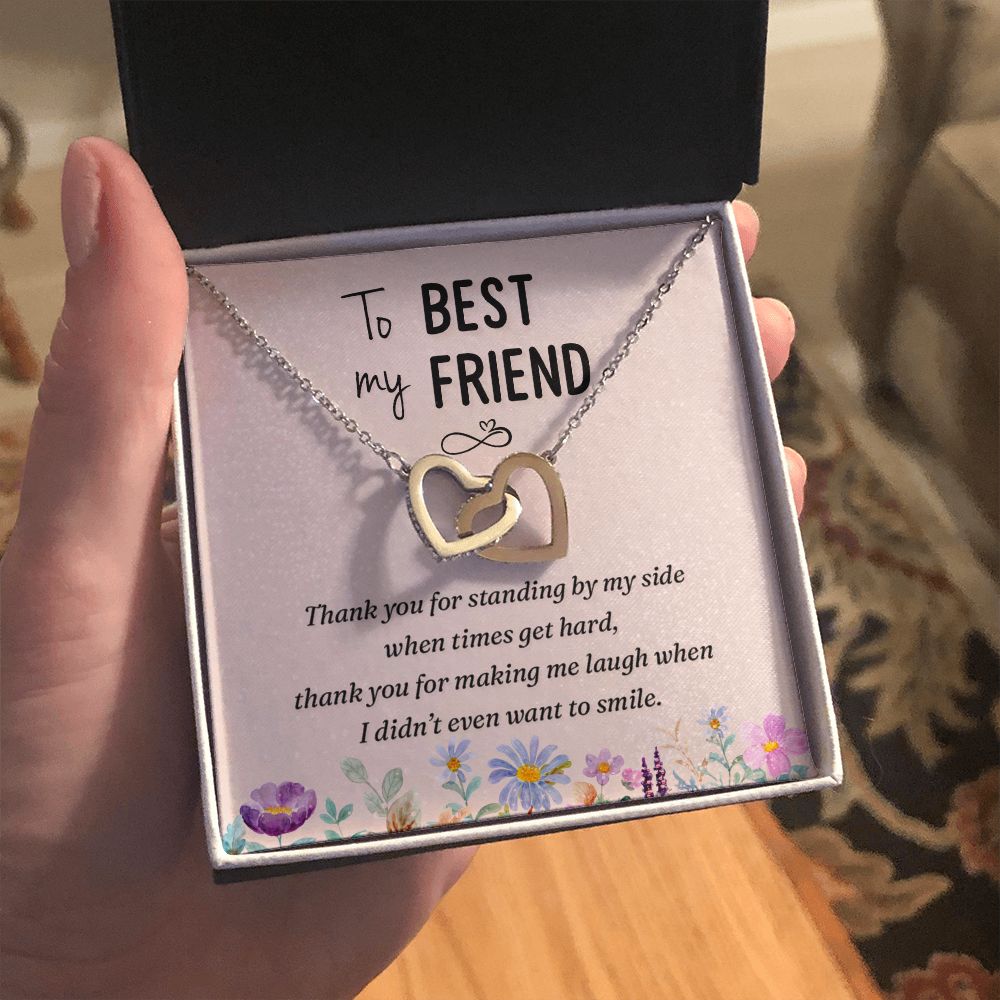 To my best friend-Thank you Interlocking Hearts necklace template